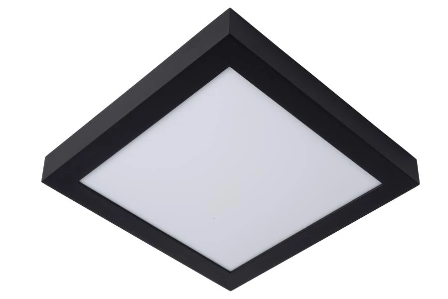 Lucide BRICE-LED - Deckenleuchte Badezimmer - LED Dim. - 1x30W 3000K - IP44 - Schwarz - UIT